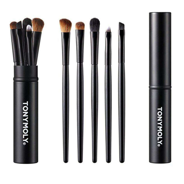 5-Piece Luxe Makeup Brush Set with Stylish Storage Case