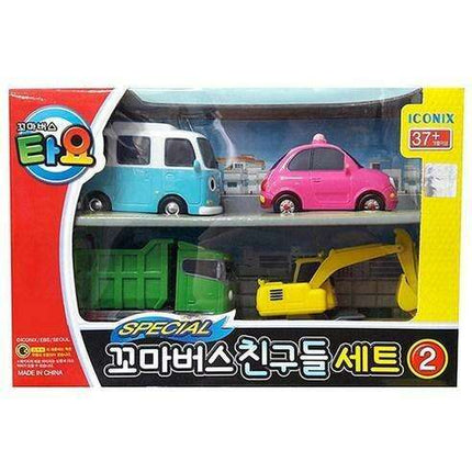 Tayo the Little Bus Exclusive Mini Vehicle Set with 4 Charming Companions for Imaginative Play