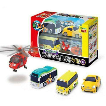 Tayo the Little Bus Adventure Mini Car Collection with AIR, PEANUT, KINDER, and SHINE