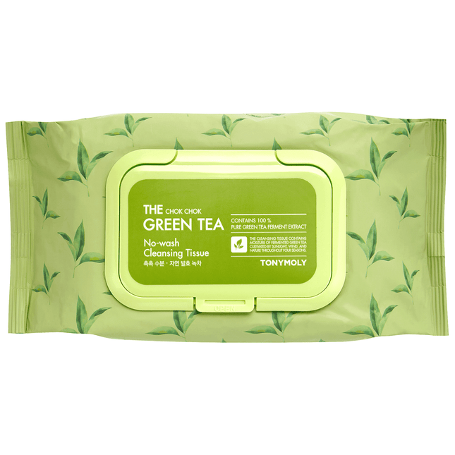 TONYMOLY Green Tea Infused Hydrating Cleansing Wipes - Jumbo 100 Count Pack