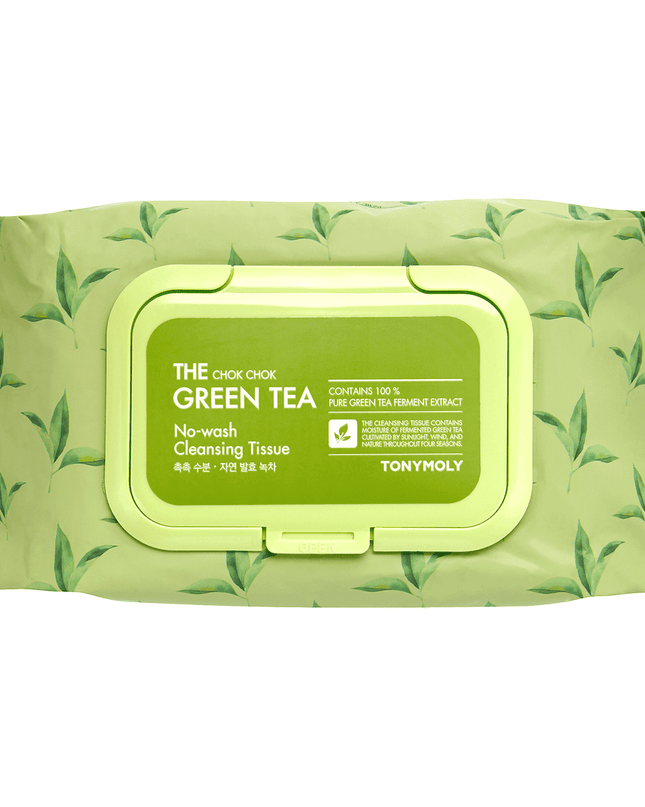 TONYMOLY Green Tea Infused Hydrating Cleansing Wipes - Jumbo 100 Count Pack