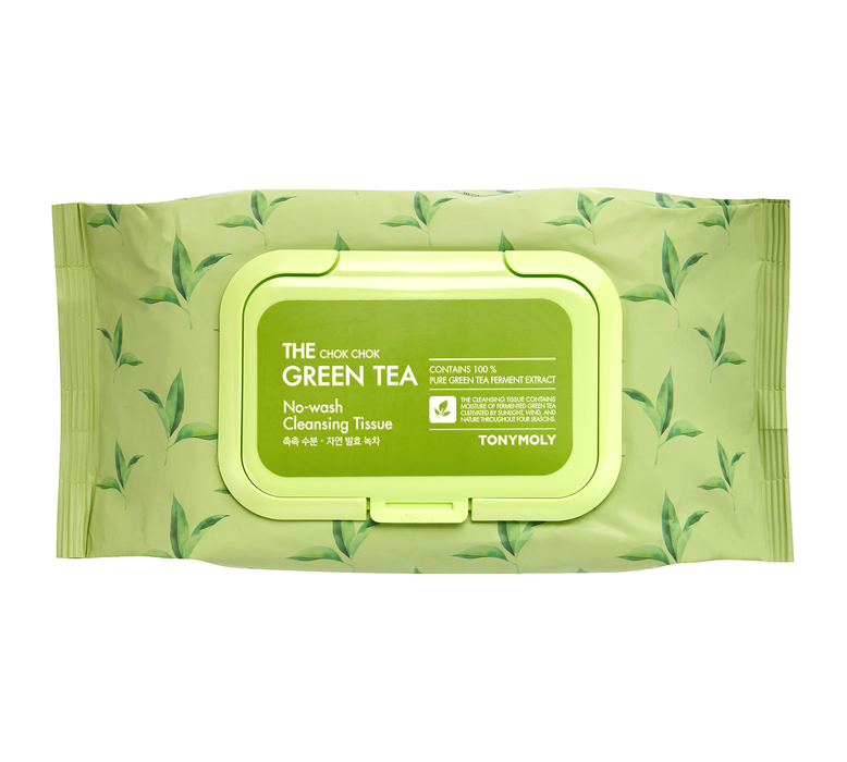 TONYMOLY Green Tea No Wash Cleansing Tissue - 100 Sheets