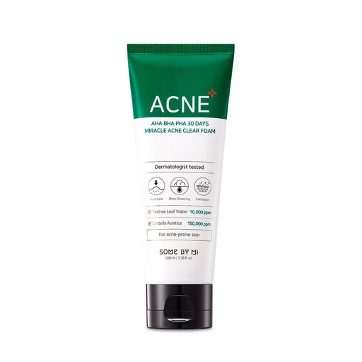 30-Day Miracle Acne Clear Foam with AHA-BHA-PHA Solution for Acne-Prone Skin