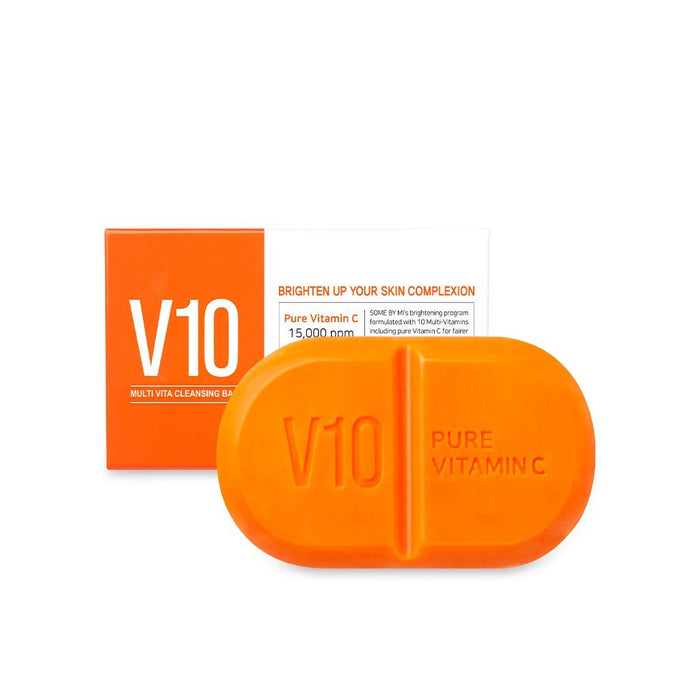 V10 Vitamin C Brightening Bar - Skin-Reviving Soap with 10 Multi-Vitamins