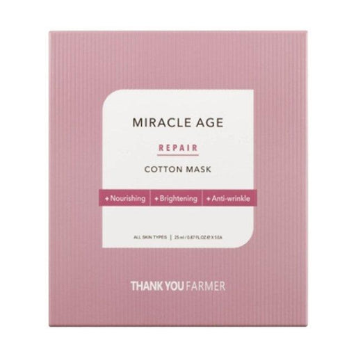 Miracle Age Repair Cotton Mask 25ml X 5ea - Enriched Essence Hydrating Sheet Mask