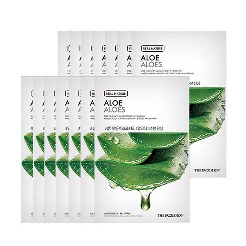 THE FACE SHOP Aloe Soothing Face Mask - Pack of 10