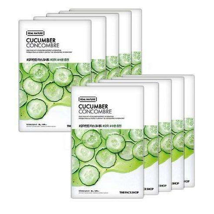 Cucumber Infusion Hydrating Facial Mask Collection - 10 Masks, 20g Each