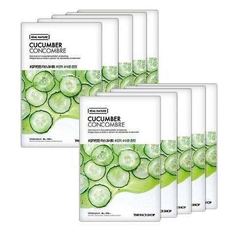 Cucumber Infusion Hydrating Facial Mask Collection - 10 Masks, 20g Each