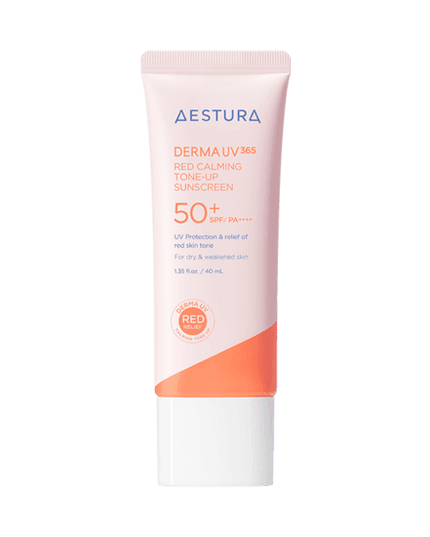AESTURA Derma UV 365 Red Calming Tone-up Sunscreen SPF50+ PA++++ - Nourishing and Brightening Formula