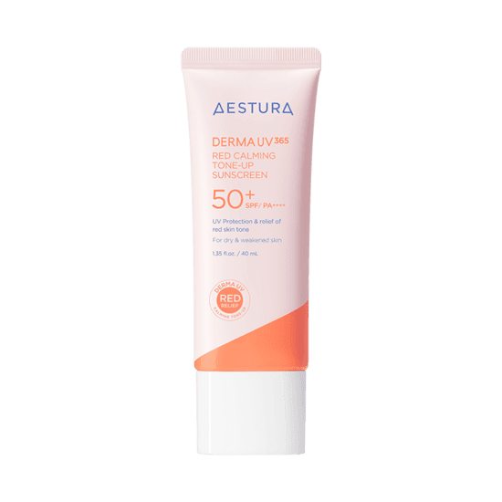 AESTURA Derma UV 365 Red Calming Tone-up Sunscreen SPF50+ PA++++ - Nourishing and Brightening Formula