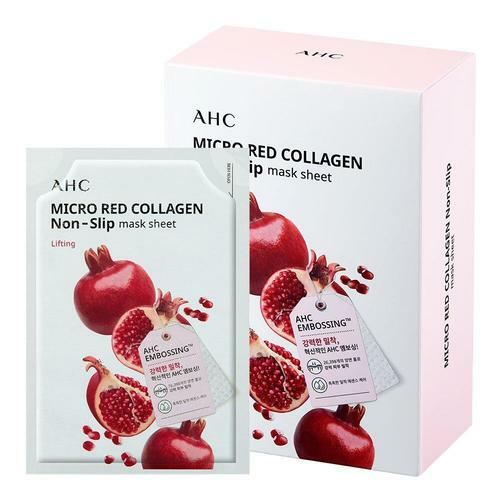Radiant Skin Renewal Bundle: AHC Micro Red Collagen Mask Sheets Infused with Nourishing Pomegranate Extract