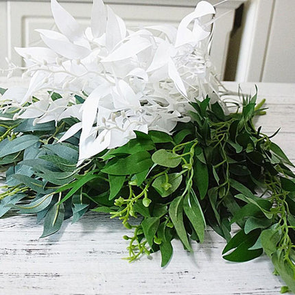 Elegant Faux Willow Leaf Bouquet: Chic Greenery for Sophisticated Home Decor