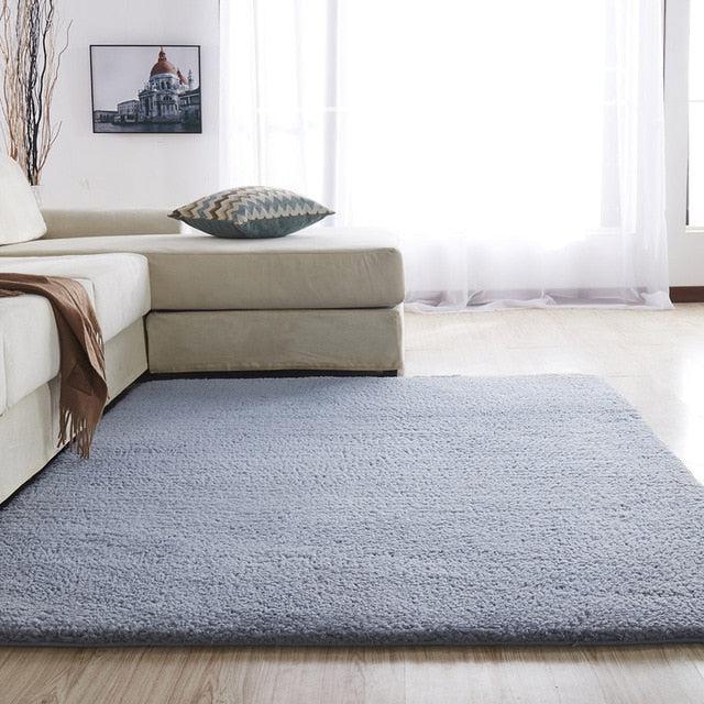 Nordic Plush Rectangular Area Rug - Luxurious Solid Pattern for Cozy Elegance