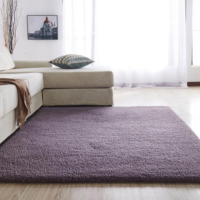 Plush Nordic-Style Rectangular Area Rug for Bedroom or Living Room