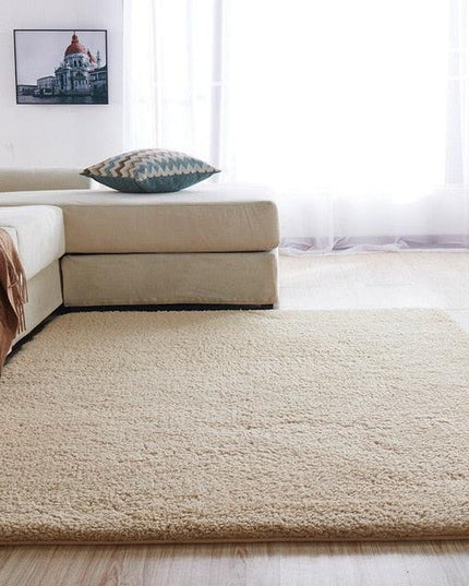 Elegant Nordic Plush Rectangle Rug - Soft Solid Design for Ultimate Comfort