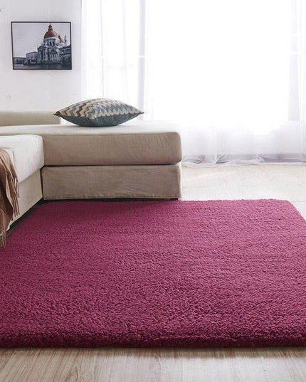 Elegant Nordic Plush Rectangle Rug - Soft Solid Design for Ultimate Comfort