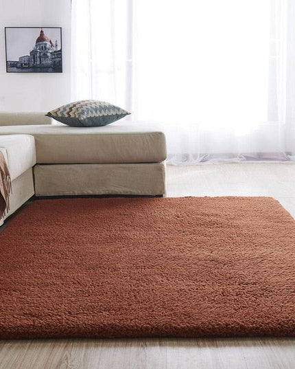 Elegant Nordic Plush Rectangle Rug - Soft Solid Design for Ultimate Comfort