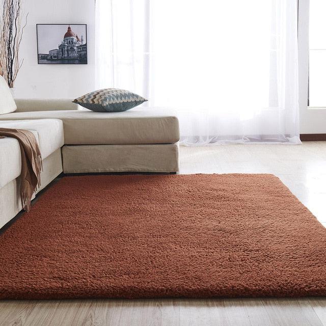 Nordic Plush Rectangular Area Rug - Luxurious Solid Pattern for Cozy Elegance