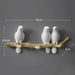 Bird-Inspired Polyresin Wall Hanger Organizer with Multi-Functional Hooks