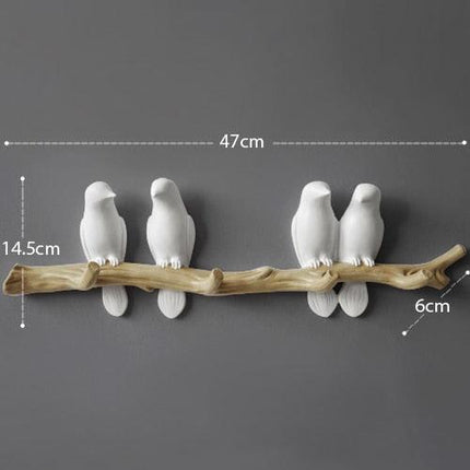 Nature's Charm: Avian Resin Wall Hook Organizer for Stylish Home Organization