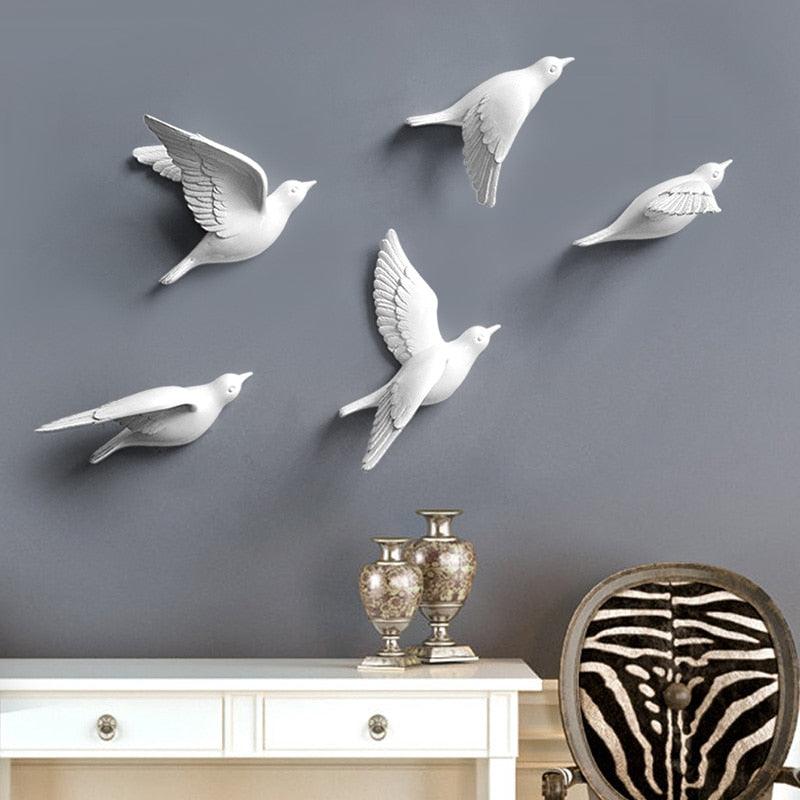 Birds Resin Ornament Decal - 3D Wall Decoration