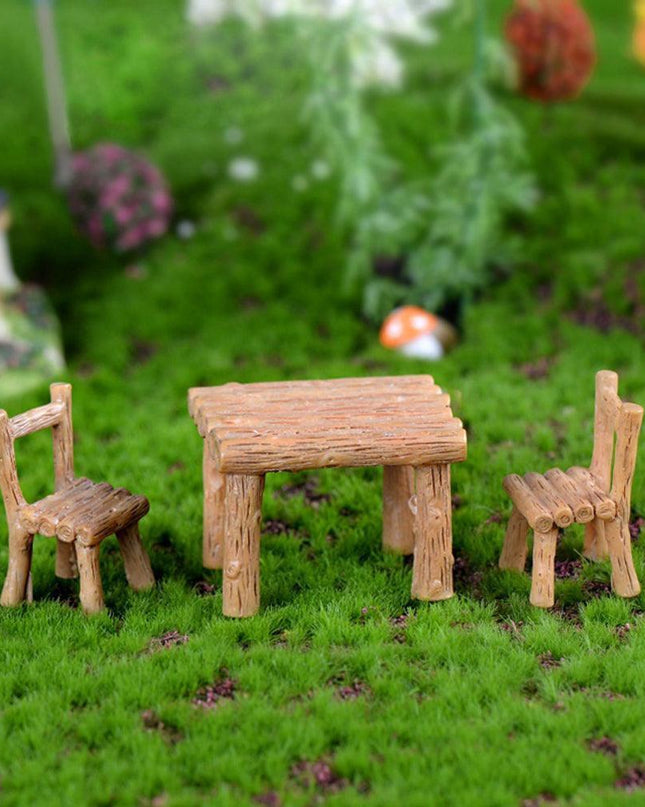 Enchanting Miniature Fairy Garden Dining Set in Premium Resin