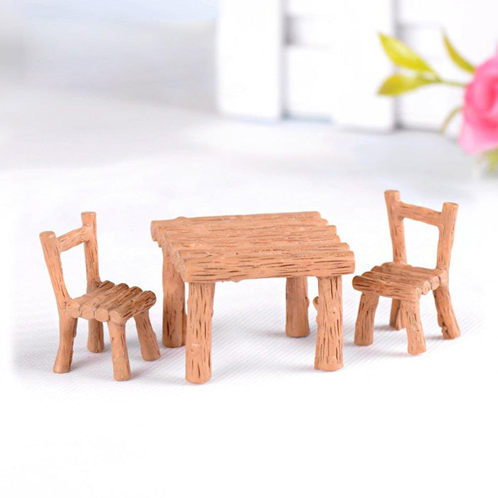 Enchanting Resin Table and Chairs Miniature Set for Fairy Gardens