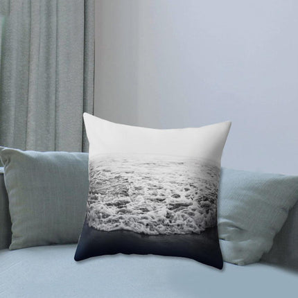 Serene Coastal Sunset Pillow Cover - Elegant Seascape Accent for Home & Office
