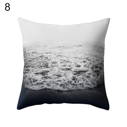 Serene Coastal Sunset Pillow Cover - Elegant Seascape Accent for Home & Office