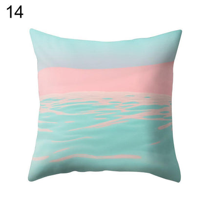 Serene Coastal Sunset Pillow Cover - Elegant Seascape Accent for Home & Office