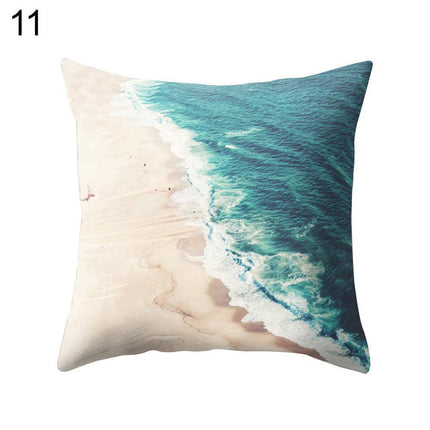Serene Coastal Sunset Pillow Cover - Elegant Seascape Accent for Home & Office