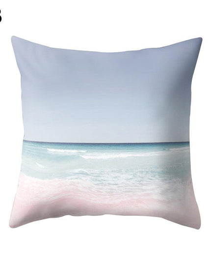 Serene Coastal Sunset Pillow Cover - Elegant Seascape Accent for Home & Office