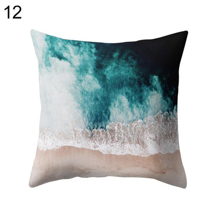 Serene Coastal Sunset Pillow Cover - Elegant Seascape Accent for Home & Office