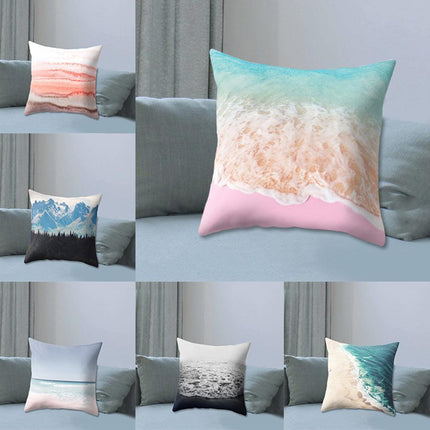 Serene Coastal Sunset Pillow Cover - Elegant Seascape Accent for Home & Office