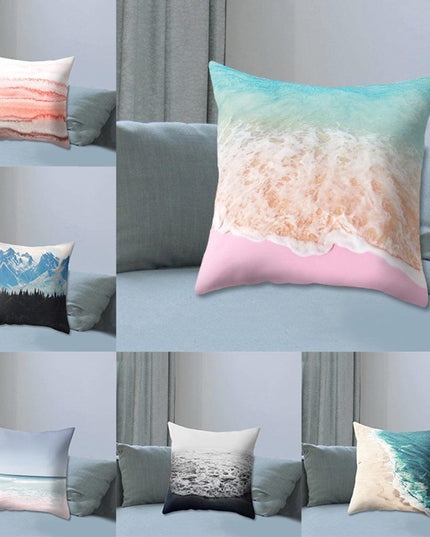 Serene Coastal Sunset Pillow Cover - Elegant Seascape Accent for Home & Office