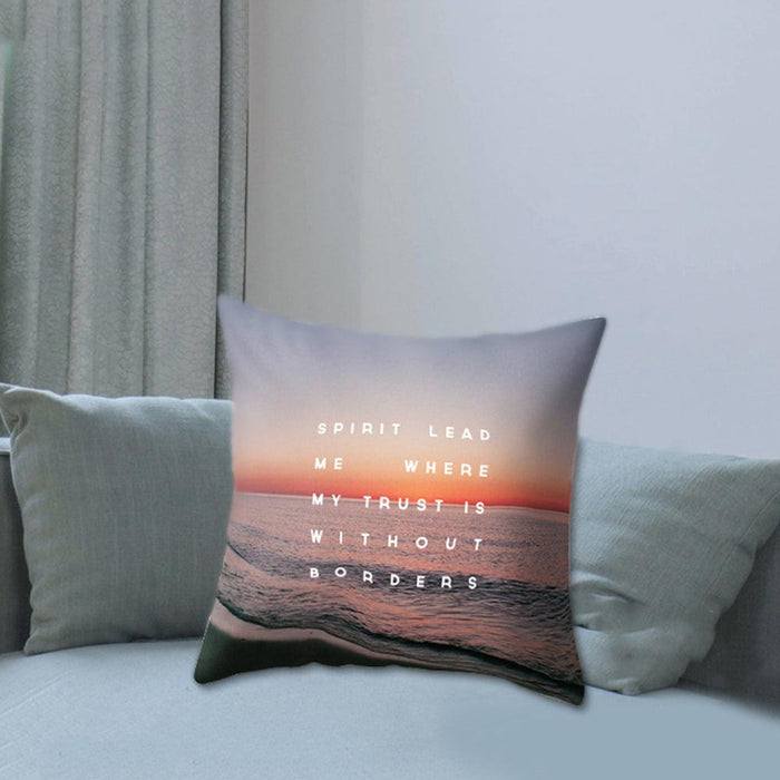 Sea Sunset Serene Pillow Cover Made from Soft Polyester - 45cm x 45cm.