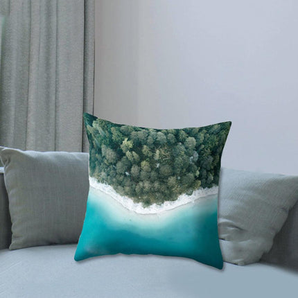 Serene Coastal Sunset Pillow Cover - Elegant Seascape Accent for Home & Office