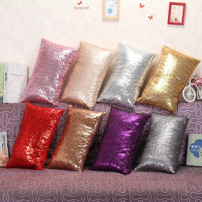 Gold Sequin Festive Pillow Cover for Elegant Home Styling