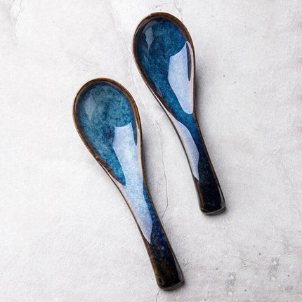 Elegant Japanese-Inspired Ceramic Spoon Collection - Set of 4