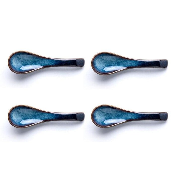 Japanese Style Ceramic Soup Spoons - Set of 4
