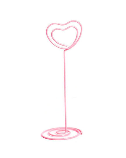 Charming Flamingo Heart Photo Holders - Set of 10 Decorative Clips