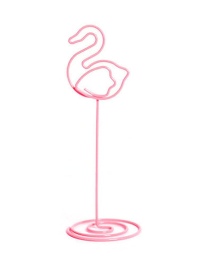 Charming Flamingo Heart Photo Holders - Set of 10 Decorative Clips