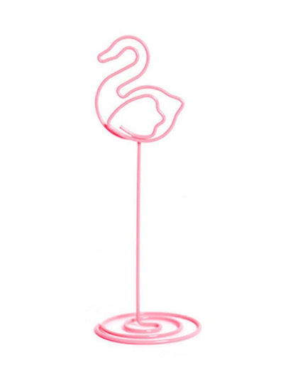 Charming Flamingo Heart Photo Holders - Set of 10 Decorative Clips