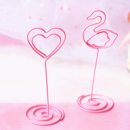 Heart Flamingo Photo Clip Set - Pack of 10