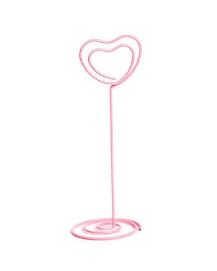 Charming Flamingo Heart Photo Holders - Set of 10 Decorative Clips