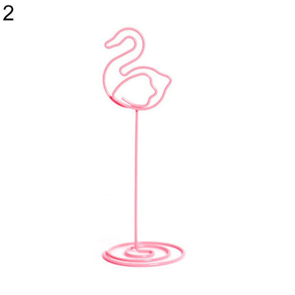 Charming Flamingo Heart Photo Holders - Set of 10 Decorative Clips