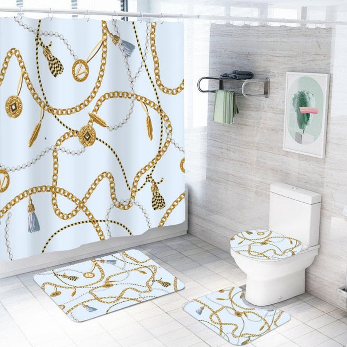 Exquisite 4-Piece Shower Curtain Set with Distinctive Design
