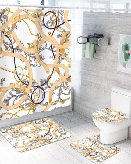 Elegant 4-Piece Personalized Shower Curtain Set with Distinctive Design