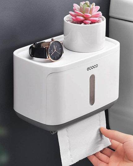 Toilet Paper Storage Solution with Shelf and Easy-Dispense Feature