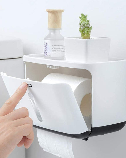 Toilet Paper Storage Solution with Shelf and Easy-Dispense Feature